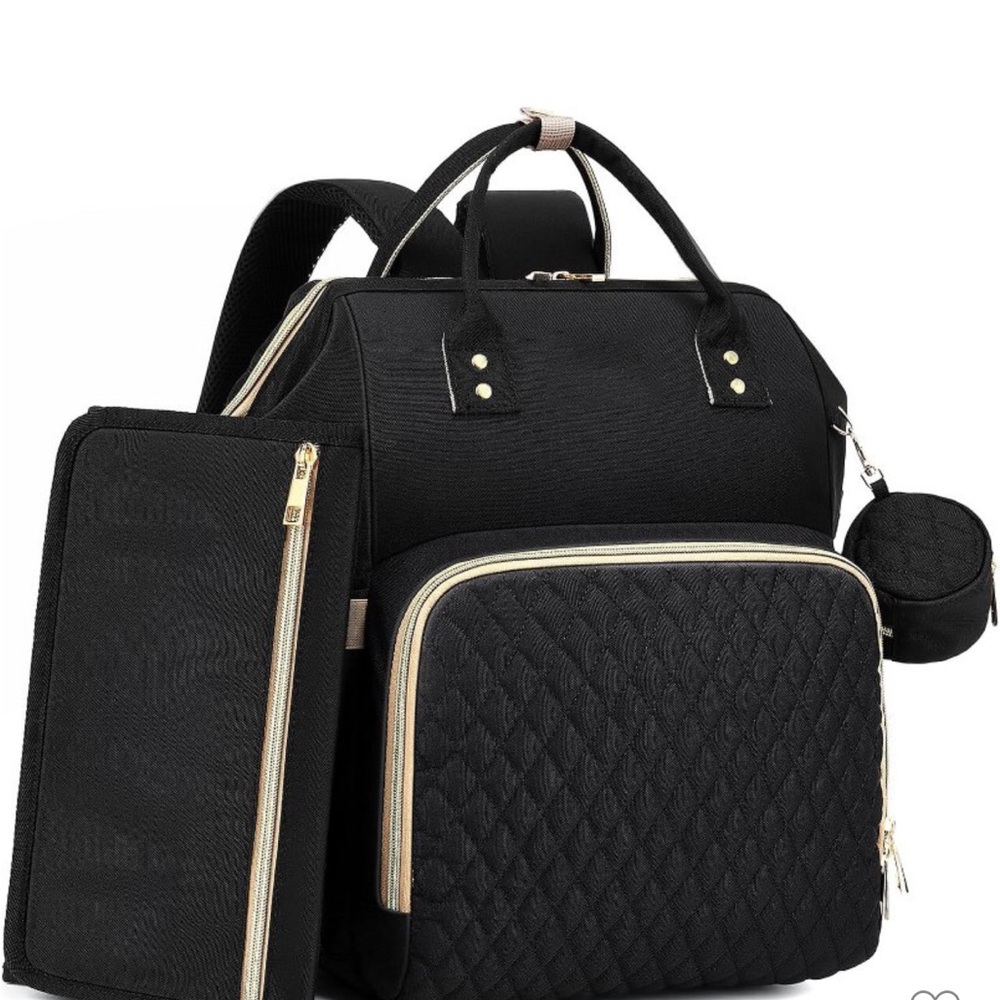 Black & Gold Diaper Bag LIKE NEW!